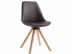 Chaise calais pivotante pieds carrés , marron/bois de chêne nature