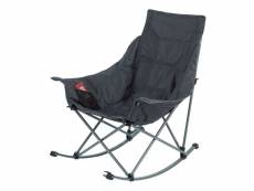 Chaise de camping à bascule pliante ninon - h. 96 cm - gris anthracite