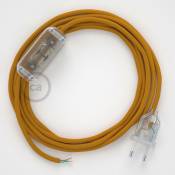 Cordon pour lampe, câble RM25 Effet Soie Moutarde 1,80 m. Choisissez la couleur de la fiche et de l'interrupteur! | Transparent