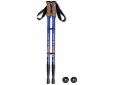 Costway bâton de randonnée anti-choc, bâtons de marche télescopique en aluminium avec poignées en liège, longueur réglable de 65 à 135 cm, pour alpini