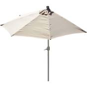 Demi-parasol aluminium Parla pour balcon ou terrasse, ip 50+, 270cm crème sans pied - beige