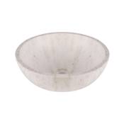 Differnz - Terrazzo Marmor Vasque à poser 40x20cm rond marbre Blanc brillant