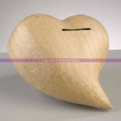 Efco Tirelire Forme Coeur en Papier mâché, 14 cm, à customiser