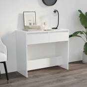 Elegant-Stil Table console Blanc brillant 89x41x76,5