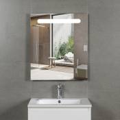 Ensemble de Meuble de salle de bain prémonté 60 bois-Vasque céramique-Miroir rima