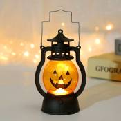 Ensoleille - Lumières d'Halloween, lanterne à huile citrouille-lanterne, lanterne électronique portable à led, décoration d'Halloween pour la maison,