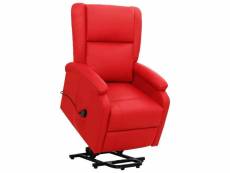 Fauteuil inclinable rouge similicuir