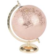 Globe terrestre carte du monde rose et doré