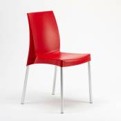 Grand Soleil - Chaise plastique pour bar cafè Boulevard italienne Couleur: Rouge
