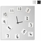 Horloge murale carrée 50x50cm design moderne chiffres magnétiques Changing | Gris
