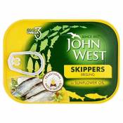 John Skippers West Wood Sprats Fumés dans Le Tournesol 106G D'Huile - Paquet de 6
