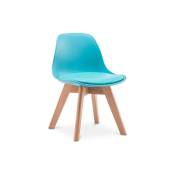 Kid Style - Chaise pour enfant - Design scandinave Chaise pour enfant - Alvin Bleu - Bois de hêtre, pp, Cuir végétalien - Bleu