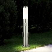 Lampadaire douilles lampadaire avec détecteur de mouvement lampe d'extérieur en acier inoxydable, 1x LED 11W 1055Lm blanc chaud, DxH 7,6x60 cm