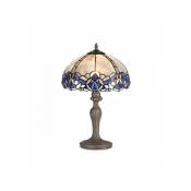Lampe de table Tiffany Cofee 1 Ampoule Bleu 39 Cm