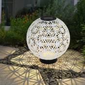 Lampe solaire boule lampes solaires pour l'extérieur, boule orientale led boules de jardin solaires, aspect béton à effet de lumière blanche, 1x led