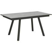 Les Tendances - Table rectangulaire extensible 6 à 10 personnes l 160 à 220 cm gris béton et métal anthracite Miry