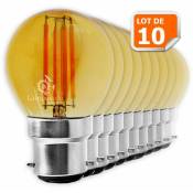 Lot de 10 Ampoules Led Filament forme G45 4 Watt (éq 42 watts) Culot B22