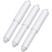 Lot de 3 rouleaux de support de papier hygiénique en plastique à ressort (blanc)