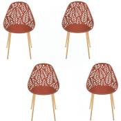 Lot de 4 chaises d'extérieur Calvi en polypropylène - Dimensions : Longueur 52,3 cm x Largeur 53,3 cm x Hauteur 83,4 cm. - Blanc