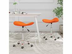 Lot de chaises de salle à manger pivotantes 2 pcs orange similicuir - orange - 44 x 44 x 57 cm