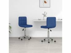 Lot de chaises pivotantes de salle à manger 2 pcs bleu tissu - bleu - 47 x 40 x 86 cm