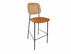 Memphis - chaise de bar simili cuir orange
