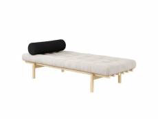 Méridienne futon next en pin massif coloris ivoire couchage 75 x 200 cm 20100996141