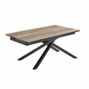 Meubletmoi - Table extensible 160/240 cm céramique effet bois pied torsadé - texas 05