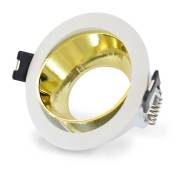Miidex Lighting - Support de spot Orientable Basse Luminance Ø80mm ® blanc - dore