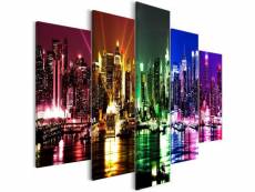 Paris prix - tableau imprimé "rainbow new york 5 panneaux wide" 100x225cm
