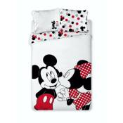 Parure de lit simple - Mickey et Minnie - 140 cm x