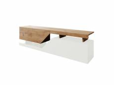 Pitt - meuble tv - 160 cm - style industriel - bestmobilier - bois et blanc