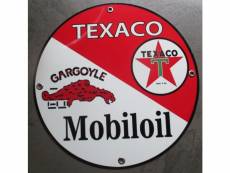 "plaque alu texaco et mobiloil tole metal garage huile