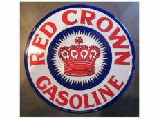 "plaque red crown gasolin 60cm tole deco bar diner garage us"