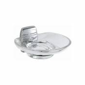 Porte-savon avec coupelle en verre série export 2200 - Chromé