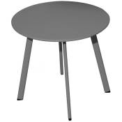PROLOISIRS Table basse de jardin Massaï ø 45 cm en acier époxy - graphite