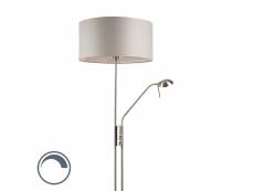Qazqa led lampadaires luxor - gris - moderne - h 1790mm