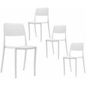 Ramona - Lot de 4 Chaises Blanches Intérieur ou Extérieur