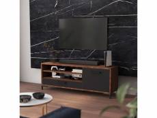 Selsey cascate - meuble tv - 139 cm - noyer mat / noir