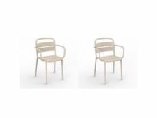 Set 2 chaises como - resol - beige - fibre de verre, polypropylène 574x535x825mm