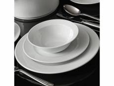Set vaisselle service dîner 24 pièces murrina net porcelaine blanc