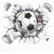Stickers muraux 3d football (40x50 cm) autocollants
