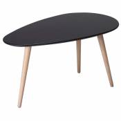 Table basse ovale style scandinave noir