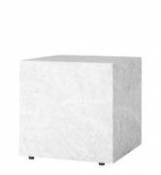 Table d'appoint Plinth Cubic / Marbre - 40 x 40 x H 40 cm - Menu blanc en pierre