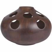 Table Passion - Lampe totem effet bois forme galet 23cm - Marron