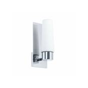 Talo - Lampe de salle de bain moderne chrome 1 lumière avec abat-jour blanc, E14 IP44 - Italux