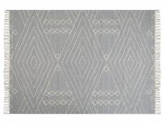 Tapis en coton 140 x 200 cm gris et blanc khenifra 333767