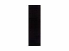 Tara - tapis uni noir à relief linéaire 80x300cm