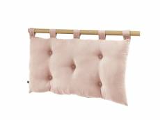 Tête de lit 5 boutons avec passants gaze de coton 50 x 80 cm guimauve rose 1766-rose