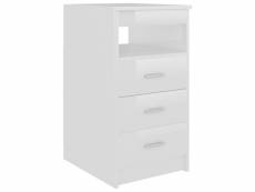 Vidaxl armoire à tiroirs blanc brillant 40x50x76 cm bois d'ingénierie 801811
